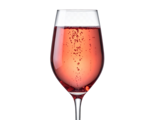 Sparkling rosé wine close-up 