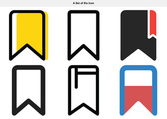 Bookmark Icons Minimalist Designs with Colorful Accents