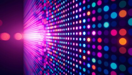 Fototapeta premium Closeup of led screen displaying vibrant digital pixels and colors