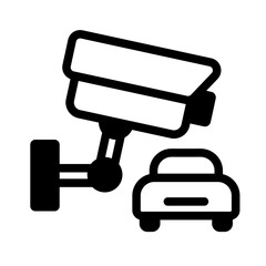 Traffic Violation Detection Line Icon of Traffic Monitoring Icon Set
