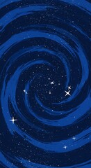 A mesmerizing artistic depiction of a swirling galaxy, filled with stars and celestial bodies.