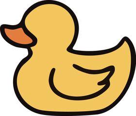 Yellow Rubber Duck Toy Illustration.