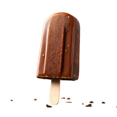 Chocolate Ice Pop Summer Treat Melting Delight 3D Render isolated on transparent background