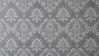 Elegant Gray Damask Floral Pattern Background – Luxury Vintage Ornamental Wallpaper Texture for Interior Design, Digital Printing, Fabric, and Decorative Use