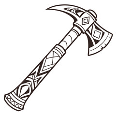 Vector art of ornate tomahawk