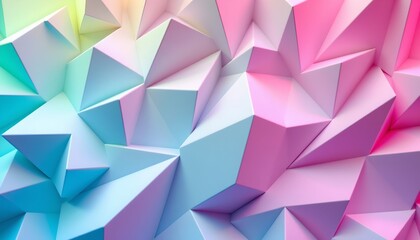 Fototapeta premium Abstract Geometric Crystal Pattern with Gradient Colors