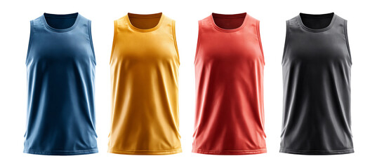 Isolated Colorful Tank Tops on Transparent Background for Sport and Fitness Use