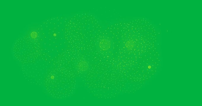 Animation of fireworks over transparent background