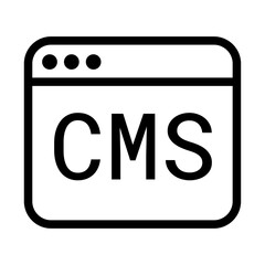 CMS in Browser Line Icon of Content Management System Icon Set
