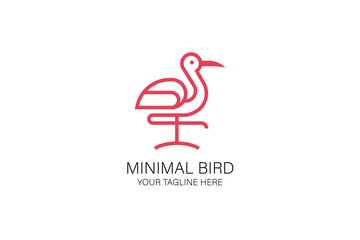 Minimal Line Bird Logo Business