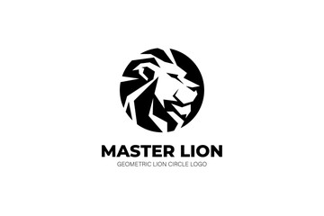 Geometric Lion Circle Logo