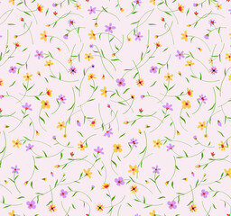 Delicate Wildflower Seamless Pattern