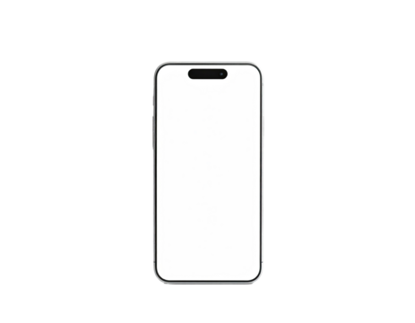 White smartphone illustration with a pill-shaped cutout on a solid black background - Powered by Adobe