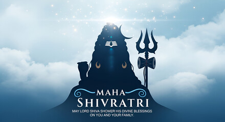 Happy Maha Shivratri Greeting, Mahashivratri Shiv Background Design. A Hindu festival celebrated of lord shiva night. Maha shivratri indian religious festival banner