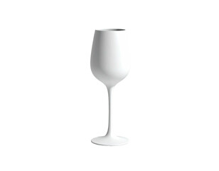 Isolated, elegant white wine glass with elongated stem against a stark black background
