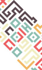 Abstract line mosaic shapes pattern seamless vintage&nbsp;color