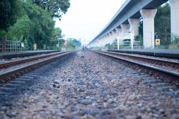 Obraz premium Thai trains have a long history, providing convenient travel for suburban Thais.