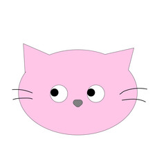 横目のかわいい猫のイラスト