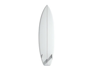 Overhead view of a surfboard; light gray, centered against a stark black background