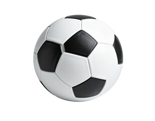 Obraz premium A classic soccer ball, black and white, isolated on a black background
