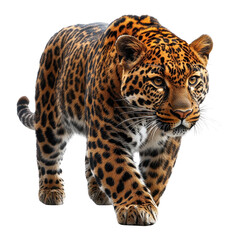 Fototapeta premium Realistic leopard PNG with transparent background.