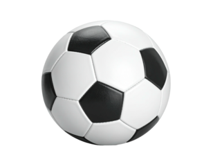A classic soccer ball with black and white pentagons and hexagons, isolated (1)