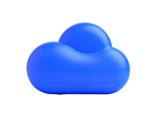 3D rendered blue cloud, simple design with a grid overlay