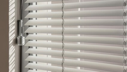 Close-up of white blinds