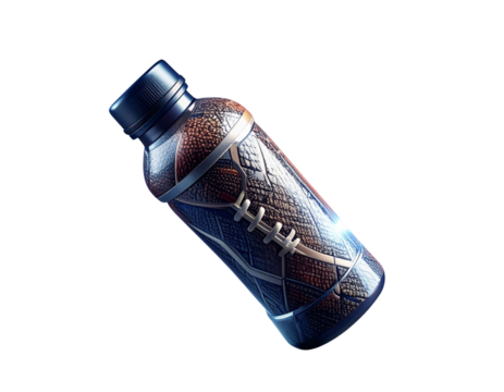 Floating Sports Water BoLuxury Football-Themed Sports Water Bottle with Leather Texturettle with Splash Effect
