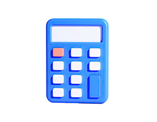 A 3D render of a blue calculator on black background, a math tool