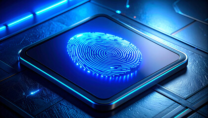Advanced biometric fingerprint scanning on a futuristic circuit board, symbolizing secure digital access and personal data authentication within modern technology systems and cyber security