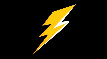 Yellow lightning bolt on black backdrop; symbolic illustration for power, energy, and design