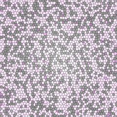 A soft stained glass mosaic featuring irregular shapes in a gradient purple to pink tones