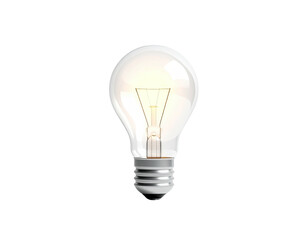 Illuminated glass bulb with a metallic base, glowing against a black background
