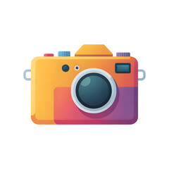 Colorful Camera Icon Symbol PNG Isolated