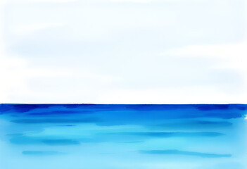 Obraz premium Blue ocean horizon with sky