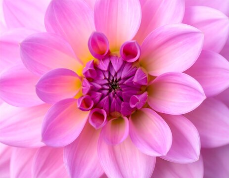 Close Up of a Beautiful Pink Dahlia Flower. - Powered by Adobe