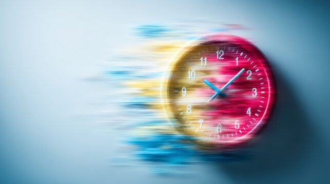 Dynamic clock time blur effect abstract art design abstract time blur effect clock face modern concept - Powered by Adobe