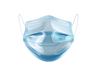 Blue medical face mask with white ear loops image, Isolated, Png Transparent Background