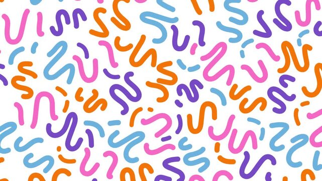 Colorful abstract squiggle pattern background illustration design on a white backdrop