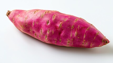 Fresh purple sweet potato on white background.
