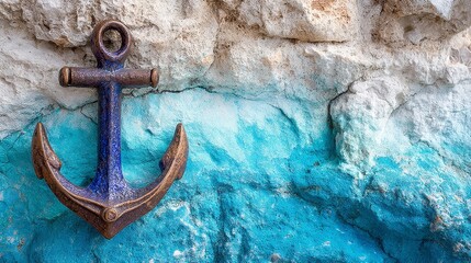 Blue anchor wall decor elegant blue anchor adds coastal charm to any space blue - elegant blue anchor adds coastal charm to any space