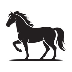 horse silhouette isolated on white