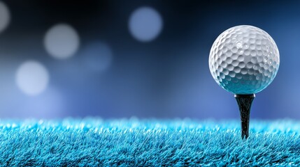 Golf ball on tee perfect setup for game white golf ball sits atop tee ready for championship play