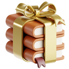 3D illustration Book Stack with Ribbon