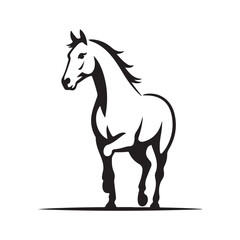 horse silhouette isolated on white