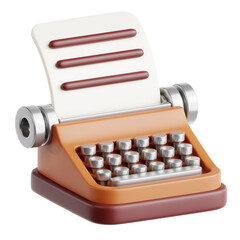 3D illustration Classic Typewriter