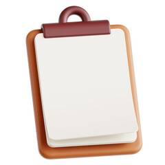 3D illustration Clipboard and Paper