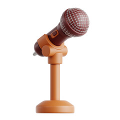 3D illustration Microphone and Stand