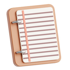 3D illustration Lined Notepad